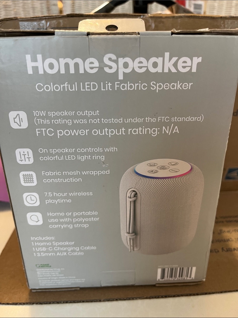 Home Speaker Colorful LED Lit Fabric Speaker - Picture 2 of 2